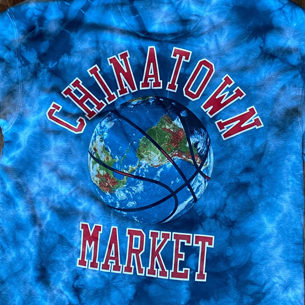 Chinatown Market Blue Tie Dye Globe Hoodie - Picture 5 of 5